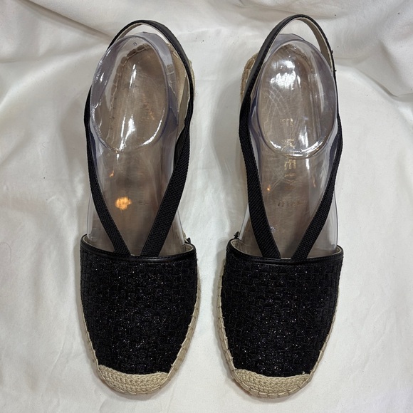 Anne Klein Aneesa Espadrille Wedge Sandals Black 9.5 - Picture 2 of 12